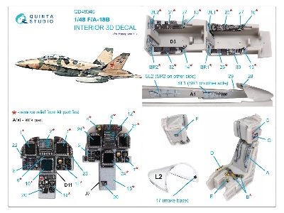 Mcdonnell Douglas F/A-18 B - 3d-printed & Coloured Interior (For Hasegawa Kits) - zdjęcie 13