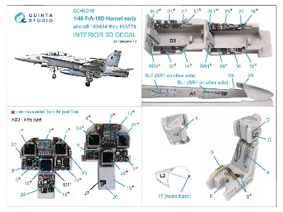 Mcdonnell Douglas Fa-18 D Early - 3d-printed & Coloured Interior (For Hasegawa Kits) - zdjęcie 14