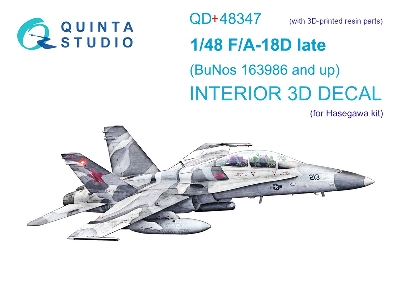Mcdonnell Douglas F/A-18 D Late (Bunos 163986 And Up) - Interior 3d Decal With 3d-printed Resin Parts (For Hasegawa Kits) - zdjÄ