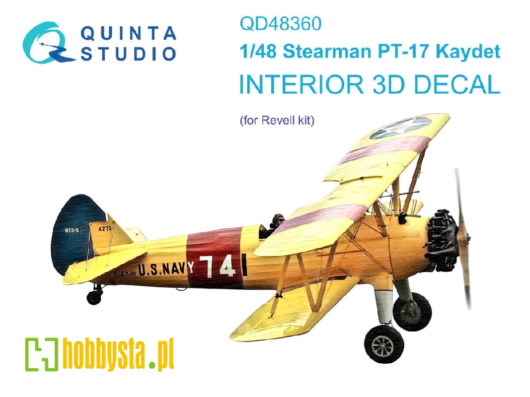 Stearman Pt-17 Kaydet - 3d-printed & Coloured Interior (For Revell Kits) - zdjęcie 1 Stearman Pt-17 Kaydet - 3d-printed & Coloured Interior (For Revell Kits) - zdjęcie 1