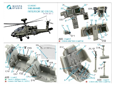 Boeing Ah-64 D - 3d-printed & Coloured Interior (For Hasegawa Kits) - zdjęcie 12