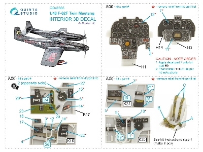 North American F-82 F Twin Mustang - 3d-printed & Coloured Interior (For Modelsvit Kits) - zdjęcie 12