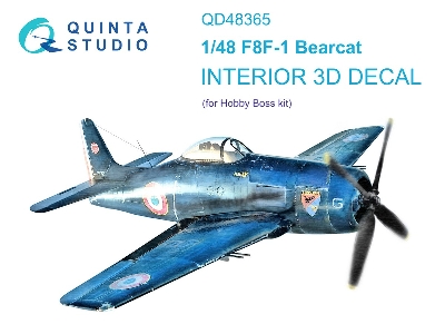 Grumman F8f-1 Bearcat - 3d-printed & Coloured Interior (For Hobby Boss Kits) - zdjęcie 2