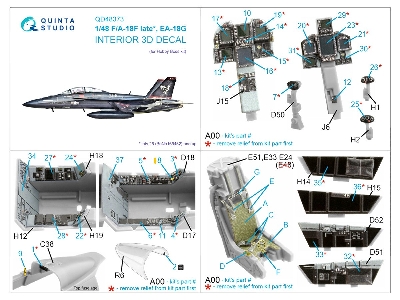Boeing F/A-18 F Late And / Ea-18 G - 3d-printed & Coloured Interior (For Hobby Boss Kits) - zdjęcie 12