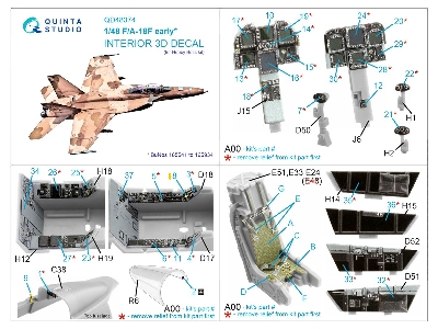 Boeing F/A-18 F Early - 3d-printed & Coloured Interior (For Hobby Boss Kits) - zdjęcie 12