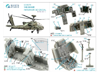 Boeing Ah-64 E Apache - 3d-printed & Coloured Interior (For Hsegawa Kits) - zdjęcie 12