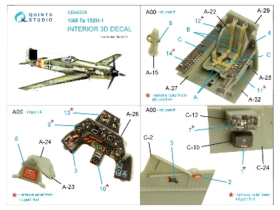 Focke Wulf Ta-152 H - 3d-printed & Coloured Interior (For Zoukei Mura Kits) - zdjęcie 11