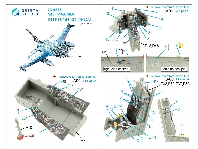 General Dynamics F-16 A Mlu - 3d-printed & Coloured Interior (For Kinetic Kits) - zdjęcie 12