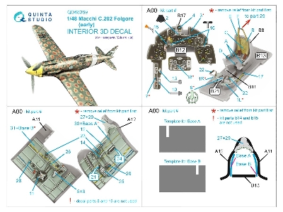 Macchi C.202 Folgore Early - 3d-printed & Coloured Interior (For Hasegawa / Eduard Kits) - zdjęcie 12