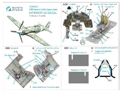 Macchi C.202 Folgore Late - 3d-printed & Coloured Interior (For Hasegawa / Eduard Kits) - zdjęcie 12
