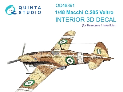 Macchi C.205 Veltro - 3d-printed & Coloured Interior (For Hasegawa And Italeri Kits) - zdjęcie 2