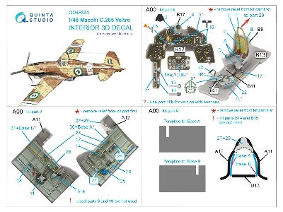 Macchi C.205 Veltro - 3d-printed & Coloured Interior (For Hasegawa And Italeri Kits) - zdjęcie 12