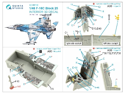 General Dynamics F-16 C Block 25 - 3d-printed & Coloured Interior (For Kinetic Kits) - zdjęcie 12