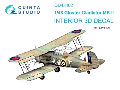 Gloster Gladiator Mk.Ii - 3d-printed & Coloured Interior (For I Love Kit Kits) - zdjęcie 2