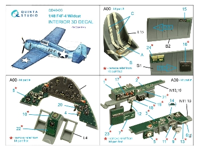 Grumman F4f-4 Wildcat - 3d-printed & Coloured Interior (For Eduard Kits) - zdjęcie 10