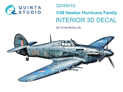 Hawker Hurricane Family - 3d-printed & Coloured Interior (For Arma Hobby Kits) - zdjęcie 1