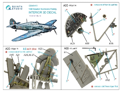 Hawker Hurricane Family - 3d-printed & Coloured Interior (For Arma Hobby Kits) - zdjęcie 11