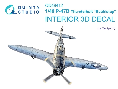 Republic P-47 D Thunderbolt Bubbletop - 3d-printed & Coloured Interior (For Tamiya Kits) - zdjęcie 2