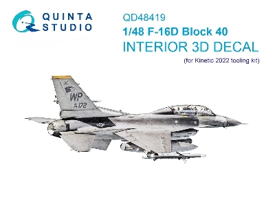General Dynamics F-16 D Block 40 - 3d-printed & Coloured Interior (For Kinetic Kits) - zdjęcie 2