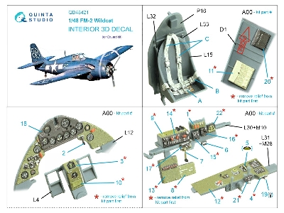 Fm-2 Wildcat - 3d-printed & Coloured Interior (For Eduard Kits) - zdjęcie 10