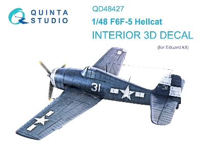 Grumman F6f-5 Hellcat - 3d-printed & Coloured Interior (For Eduard Kits - zdjęcie 2
