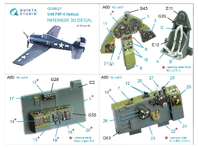 Grumman F6f-5 Hellcat - 3d-printed & Coloured Interior (For Eduard Kits - zdjęcie 10