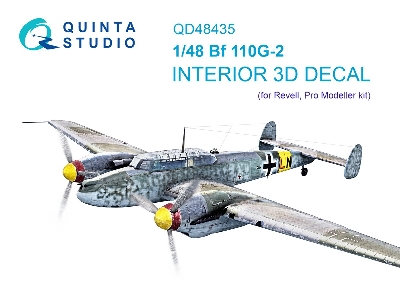 Messerschmitt Bf-110 G-2 - 3d-printed & Coloured Interior (For Revell Kits) - zdjęcie 2