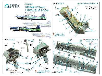 Embraer Emb-312 Tucano - 3d-printed & Coloured Interior (For Hobby Boss Kits) - zdjęcie 11