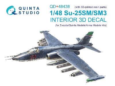Sukhoi Su-25 Sm/Sm3 - Interior 3d Decal With 3d-printed Resin Parts (For Zvezda/Quinta Models And Arma Models Kits) - zdjęcie 2