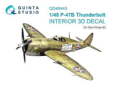 Republic P-47 B Thunderbolt - 3d-printed & Coloured Interior (For Dora Wings Kits) - zdjęcie 2