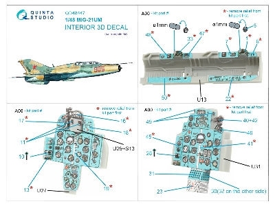 Mig-21 Um - 3d-printed & Coloured Interior (For Trumpeter Kits) - zdjęcie 14