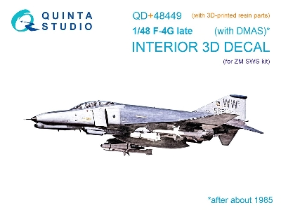 Mcdonnell Douglas F-4 G Late (With Dmas) - Interior 3d Decal With 3d-printed Resin Parts (For Zm Sws Kits) - zdjęcie 3