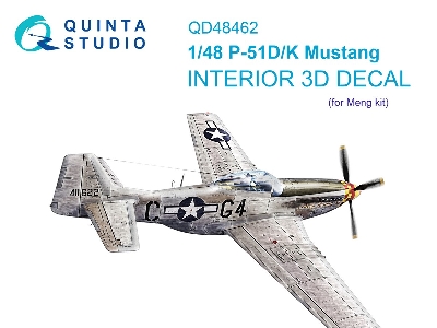 North American P-51 D/K Mustang - 3d-printed & Coloured Interior (For Meng Kits) - zdjęcie 2