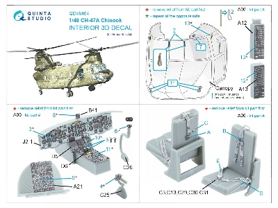 Boeing Ch-47 A - 3d-printed & Coloured Interior (For Hobby Boss Kits) - zdjęcie 12