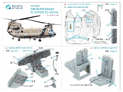 Boeing Ch-47 D - 3d-printed & Coloured Interior (For Hobby Boss Kits) - zdjęcie 12