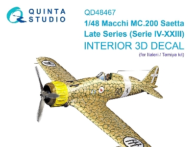 Macchi Mc.200 Saetta Late - 3d-printed & Coloured Interior (For Italeri And Tamiya Kits) - zdjęcie 2