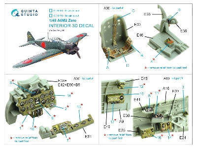A6m2 Zero (Nakajima Prod.) - 3d-printed & Coloured Interior (For Academy Kits) - zdjęcie 10