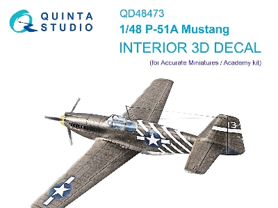 North American P-51 A - 3d-printed & Coloured Interior (For Accurate Miniatures And Academy Kits) - zdjęcie 2
