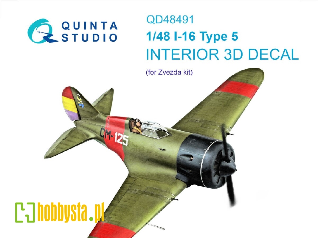 Polikarpov I-16 Type 5 - 3d-printed & Coloured Interior (For Zvezda Kits) - zdjęcie 1