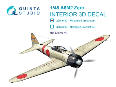 A6m2 Zero (Mitsubishi Production) - 3d-printed & Coloured Interior (For Eduard Kits) - zdjęcie 2