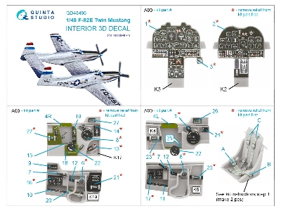 North American F-82 E Twin Mustang - 3d-printed & Coloured Interior (For Modelsvit Kits) - zdjęcie 12