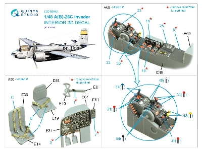 Douglas A-26 C Invader - 3d-printed & Coloured Interior (For Icm Kits) - zdjęcie 14