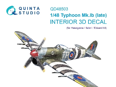 Hawker Typhoon Mk.Ib Late - 3d-printed & Coloured Interior (For Hasegawa / Eduard And Italeri Kits) - zdjęcie 2