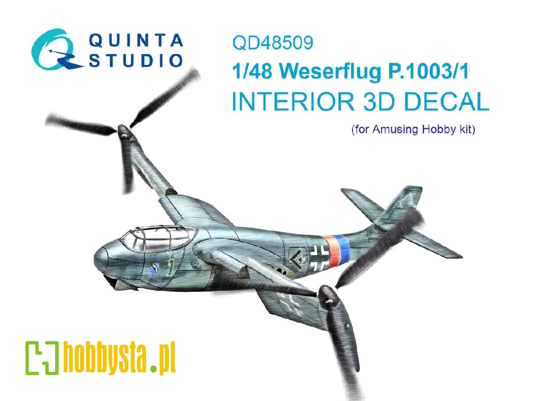 Weserflug P1003.1 - 3d-printed & Coloured Interior (For Amusing Hobby Kits) - zdjęcie 1 Weserflug P1003.1 - 3d-printed & Coloured Interior (For Amusing Hobby Kits) - zdjęcie 1