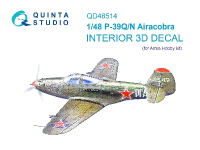 Bell P-39 Q/N Airacobra - 3d-printed & Coloured Interior (For Arma Hobby Kits) - zdjęcie 2