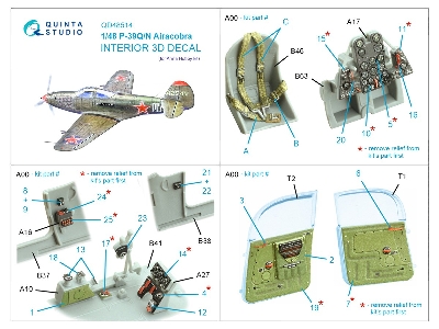 Bell P-39 Q/N Airacobra - 3d-printed & Coloured Interior (For Arma Hobby Kits) - zdjęcie 10