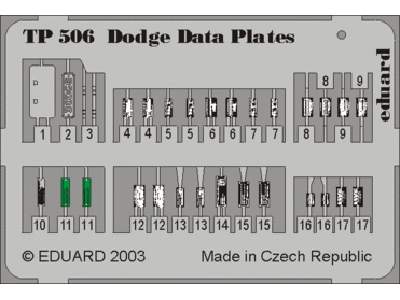  Dodge placards 1/35 - blaszki - zdjęcie 1