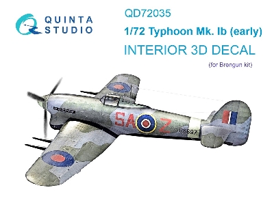 Hawker Typhoon Mk.Ib (Early) - 3d-printed & Coloured Interior (For Brengun Kits) - zdjęcie 2