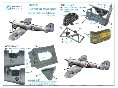Hawker Typhoon Mk.Ib (Early) - 3d-printed & Coloured Interior (For Brengun Kits) - zdjęcie 11