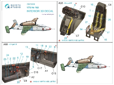 Heinkel He-162 - 3d-printed & Coloured Interior (For Special Hobby Kits) - zdjęcie 11